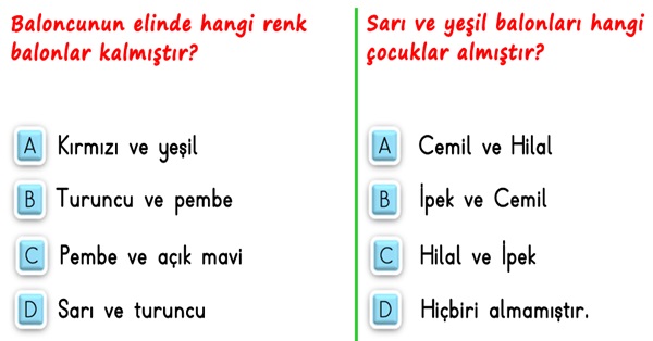 2. Sınıf Türkçe Zıt Anlamlı Kelimeler-Yeni Nesil Sorular-1
