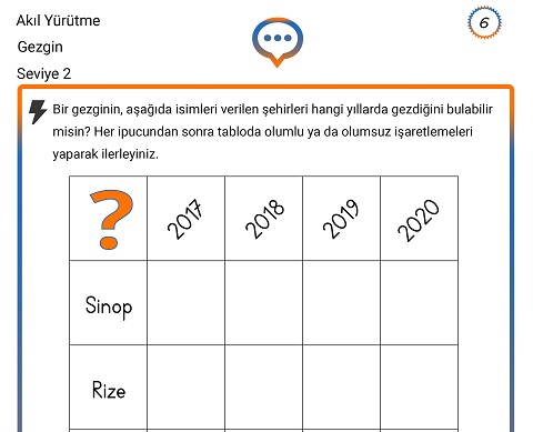 Seviye 2 - Akıl Yürütme Etkinliği 6