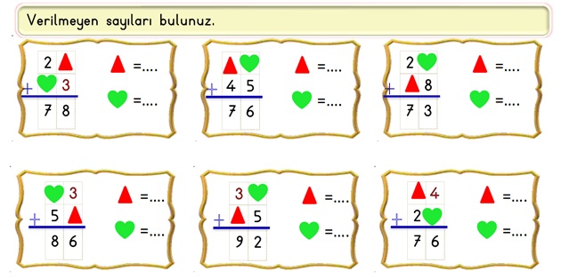 2. Sınıf Matematik Toplama İşlemi-Verilmeyen Toplananı Bulma-6