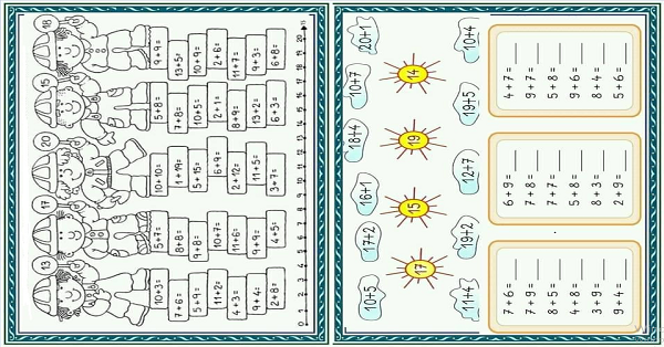 1. Sınıf Matematik Toplama İşlemleri -20