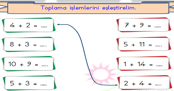 1. Sınıf Matematik Toplama İşlemi Yer Değiştirme-2