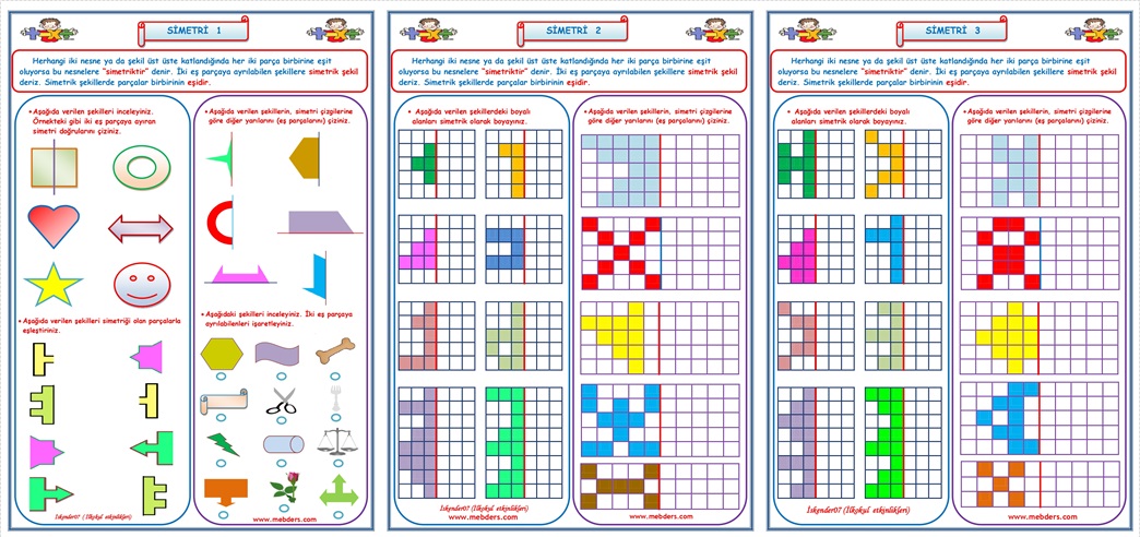 3. Sınıf Matematik Simetri Çalışması (3 Sayfa)