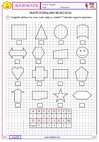 3. Sınıf Matematik Simetri Etkinliği 2