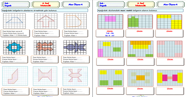 4. Sınıf Matematik Alan Ölçme -4