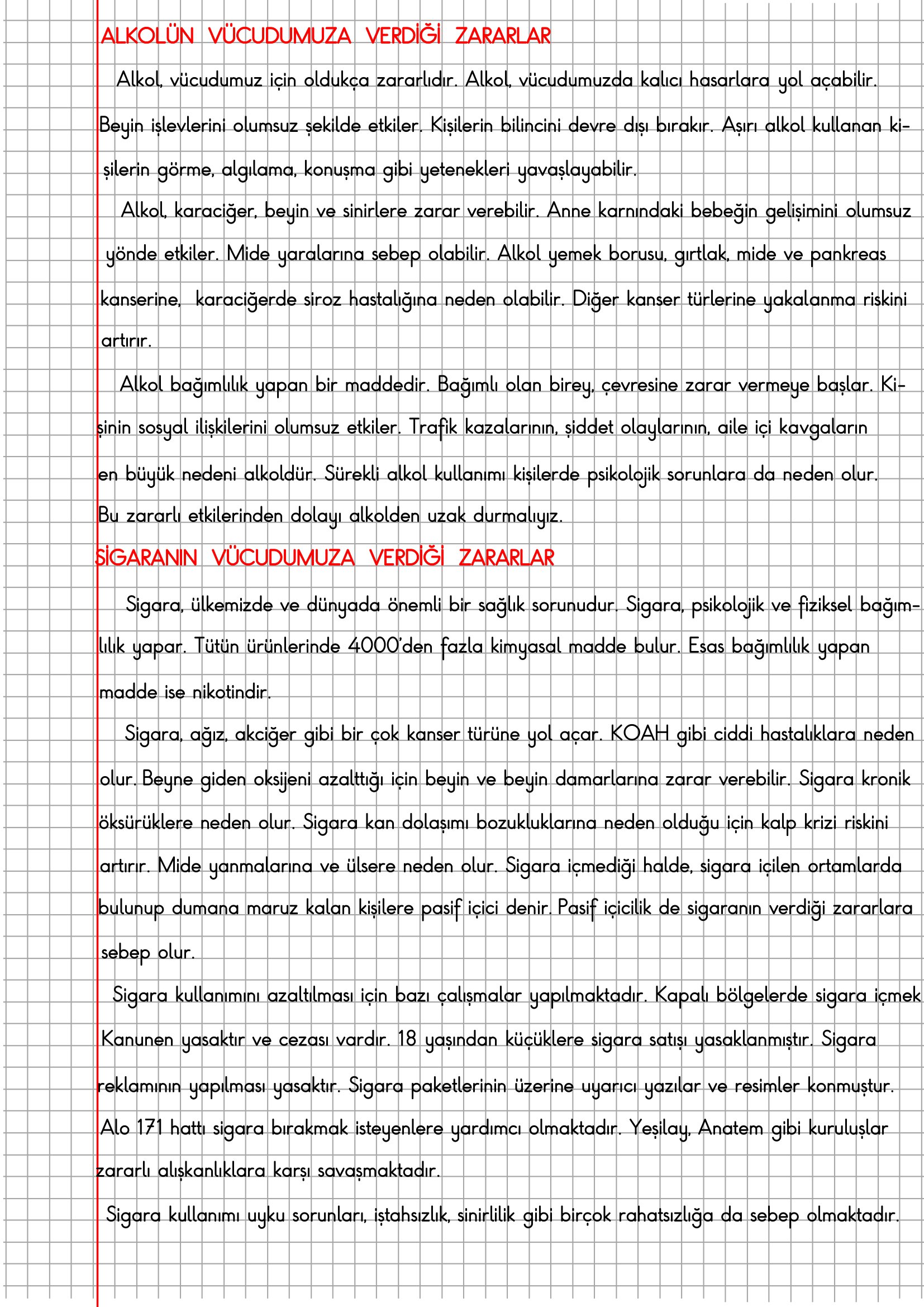 4. Sınıf Fen Bilimleri Alkol ve Sigaranın Vücudumuza Verdiği Zararlar Konu Anlatımı