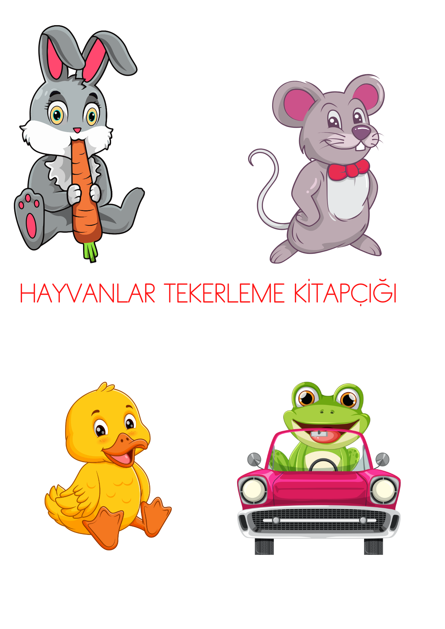 1. Sınıf Hayvanlar Tekerleme Kitapçığı