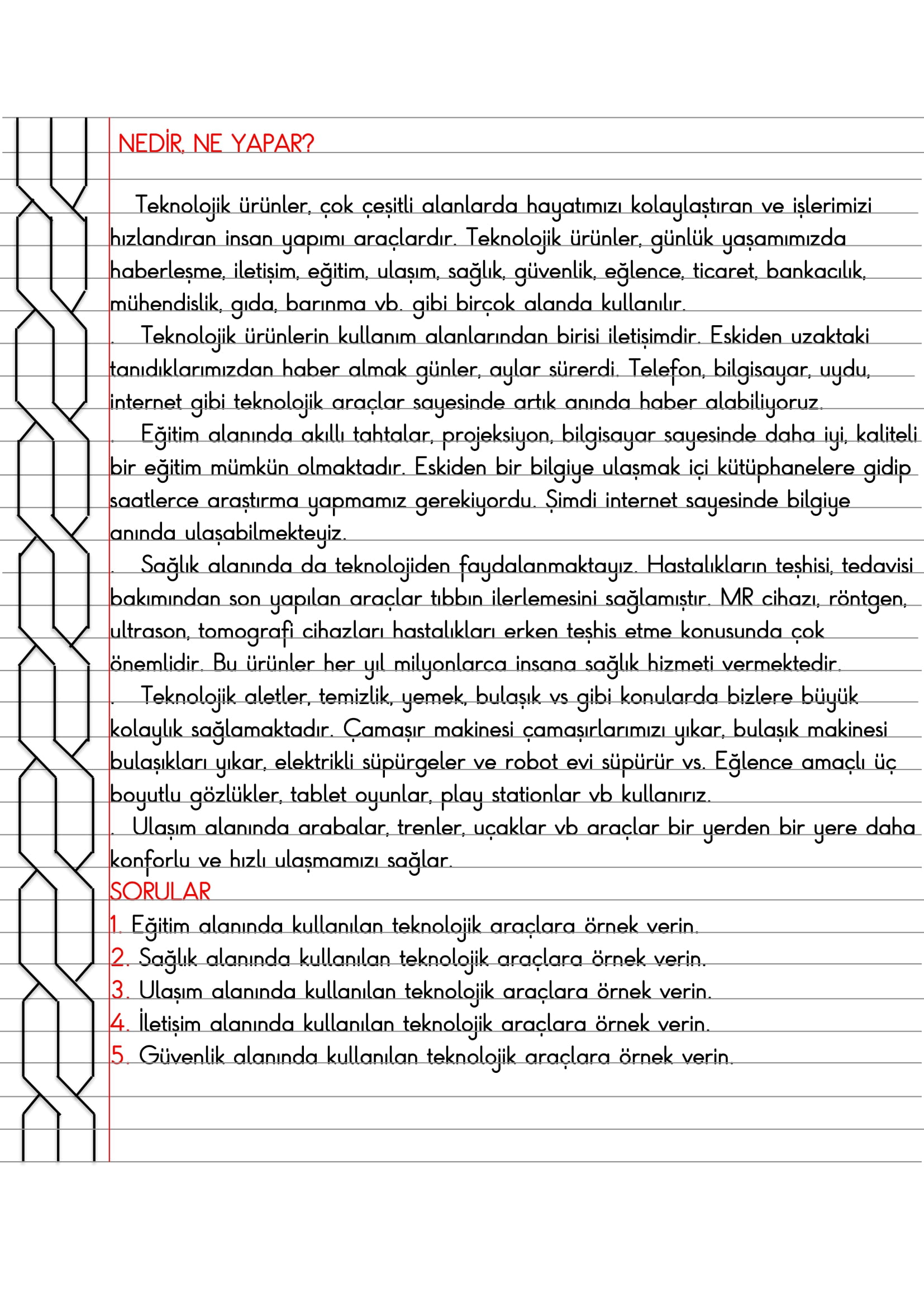 4. Sınıf - Sosyal Bilgiler - Nedir, Ne Yapar Defter Özeti