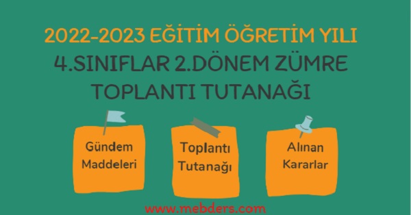 2022-2023 4. Sınıflar 2.Dönem Zümre Toplantı Tutanağı
