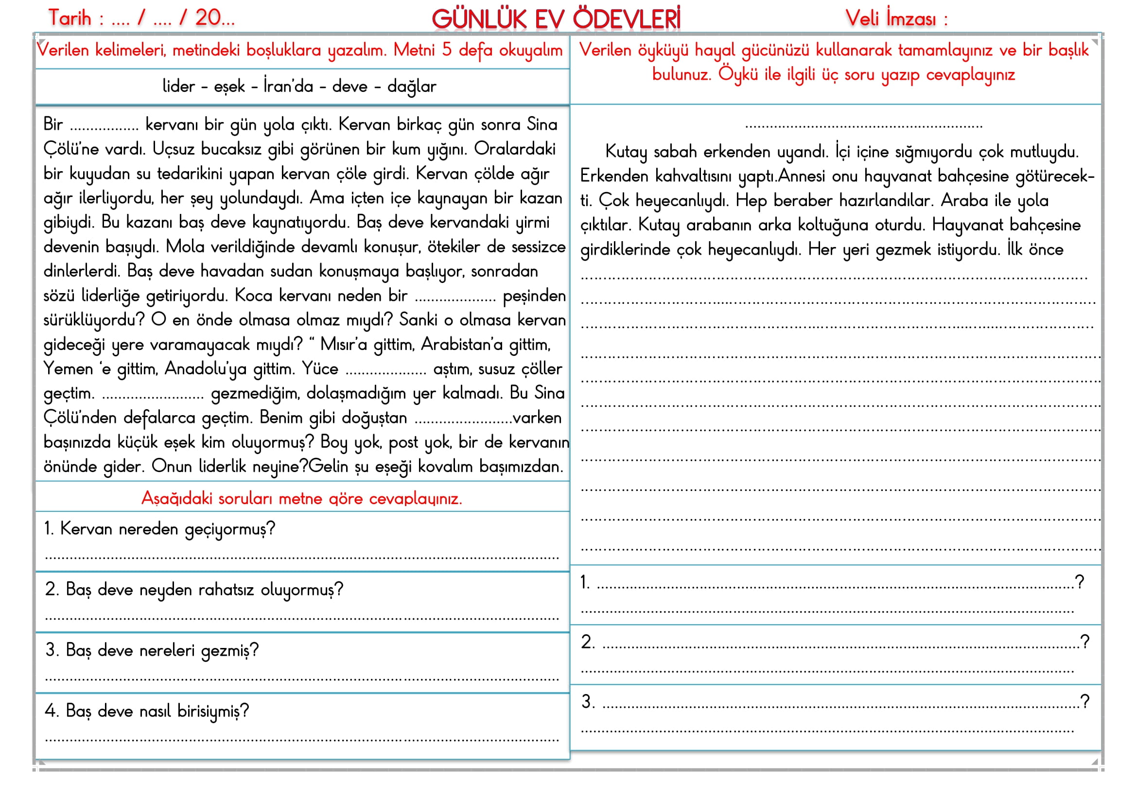 2. Sınıf - 23 Aralık 2025 Günlük Ev Ödevleri