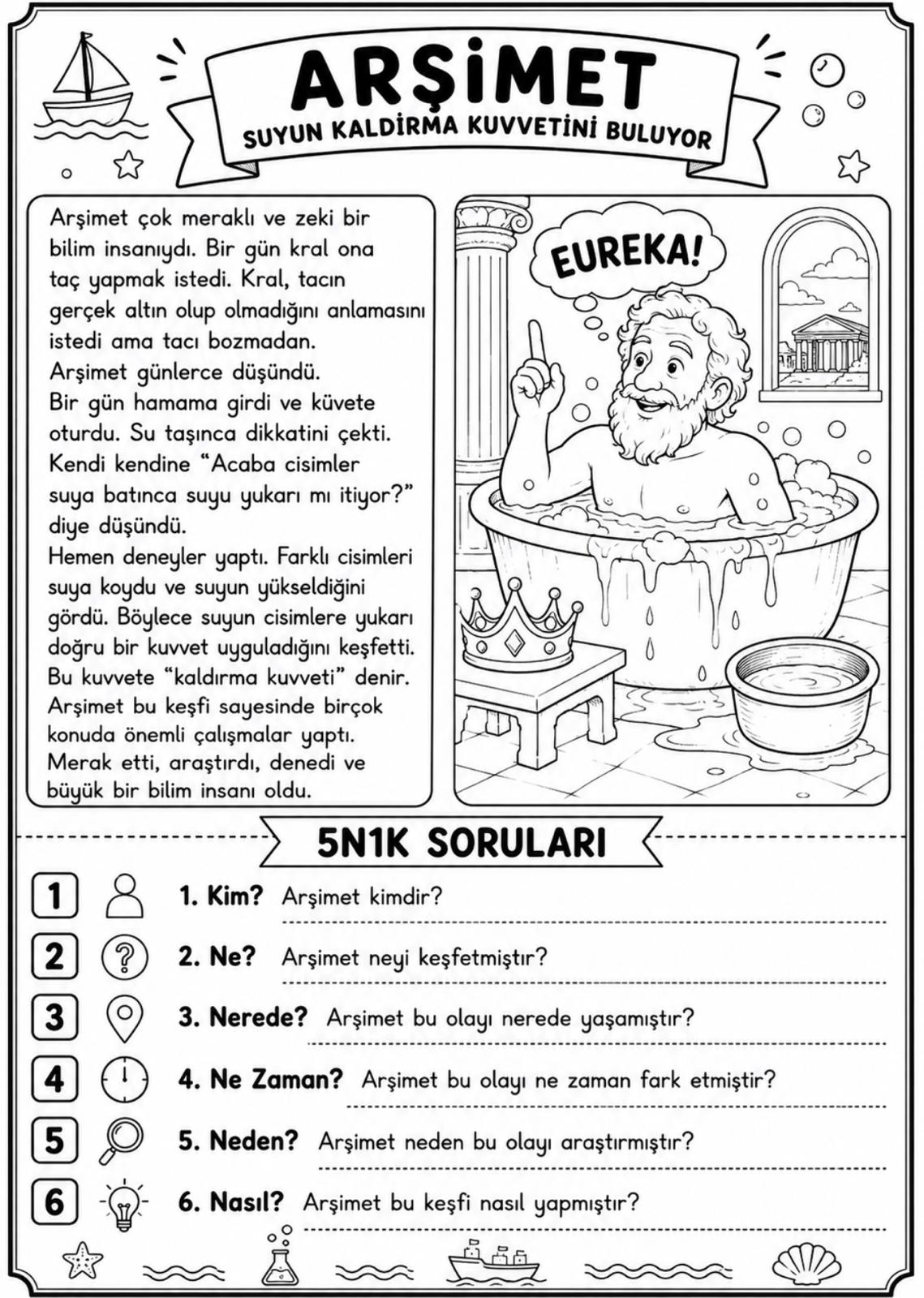 1. Sınıf Türkçe Bilim İnsanları Okuma Anlama Metinleri 1