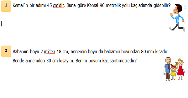 4. Sınıf Matematik Uzunluk Ölçüleri ile İlgili Problemler 2