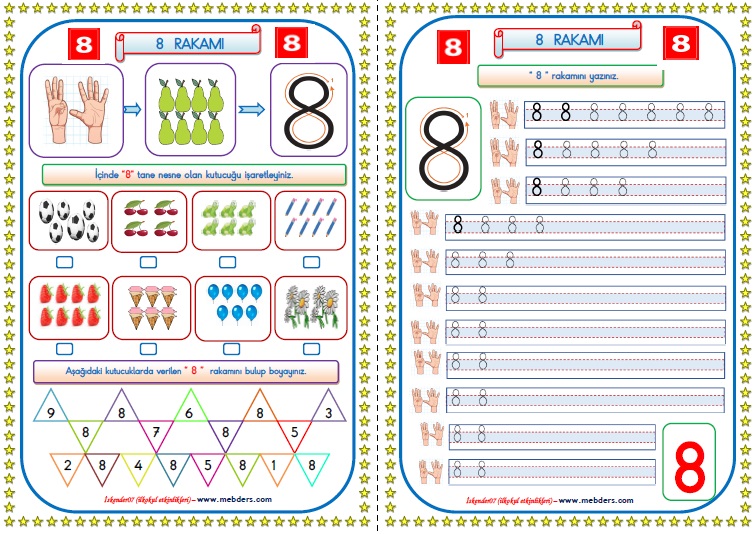 1. SINIF MATEMATİK "8" RAKAMI