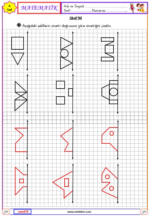 4. Sınıf MatematikSimetri Etkinliği 11
