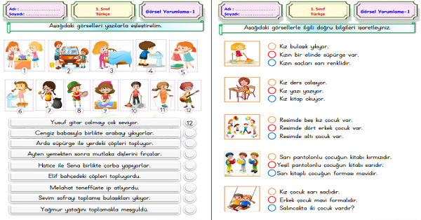 1. Sınıf Türkçe Görsel Yorumlama-1