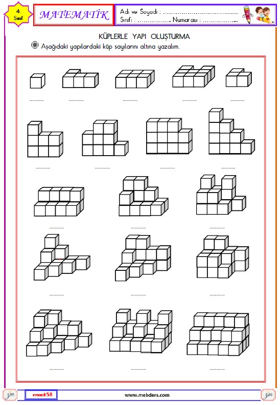 4. Sınıf Matematik Küplerle Yapı Oluşturma Etkinliği 1