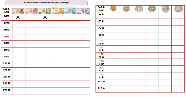 3. Sınıf - Matematik Paralar Etkinliği-11