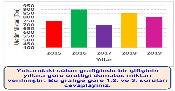 4. Sınıf Matematik Veri Toplama ve Değerlendirme (Sütun Grafiği) Yaprak Test-2