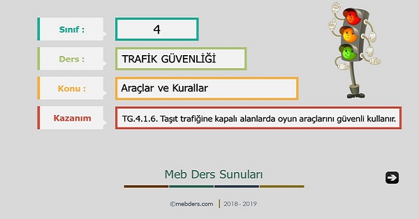 4. Sınıf Trafik Güvenliği Araçlar ve Kurallar Sunusu