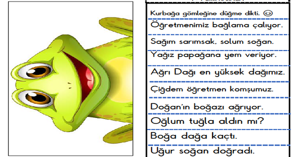1. Sınıf İlk Okuma Yazma (Ğ-ğ Sesi) Katla-Boya-Oku Etkinliği