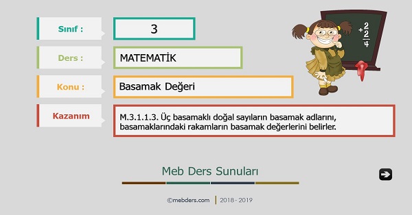 3. Sınıf Matematik Basamak Değeri Sunusu