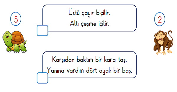 1. Sınıf Türkçe Okuma ve Anlama (Bilmeceler) 5