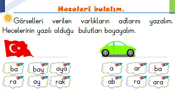 1. Sınıf Türkçe Hece ve Kelime Çalışması-1