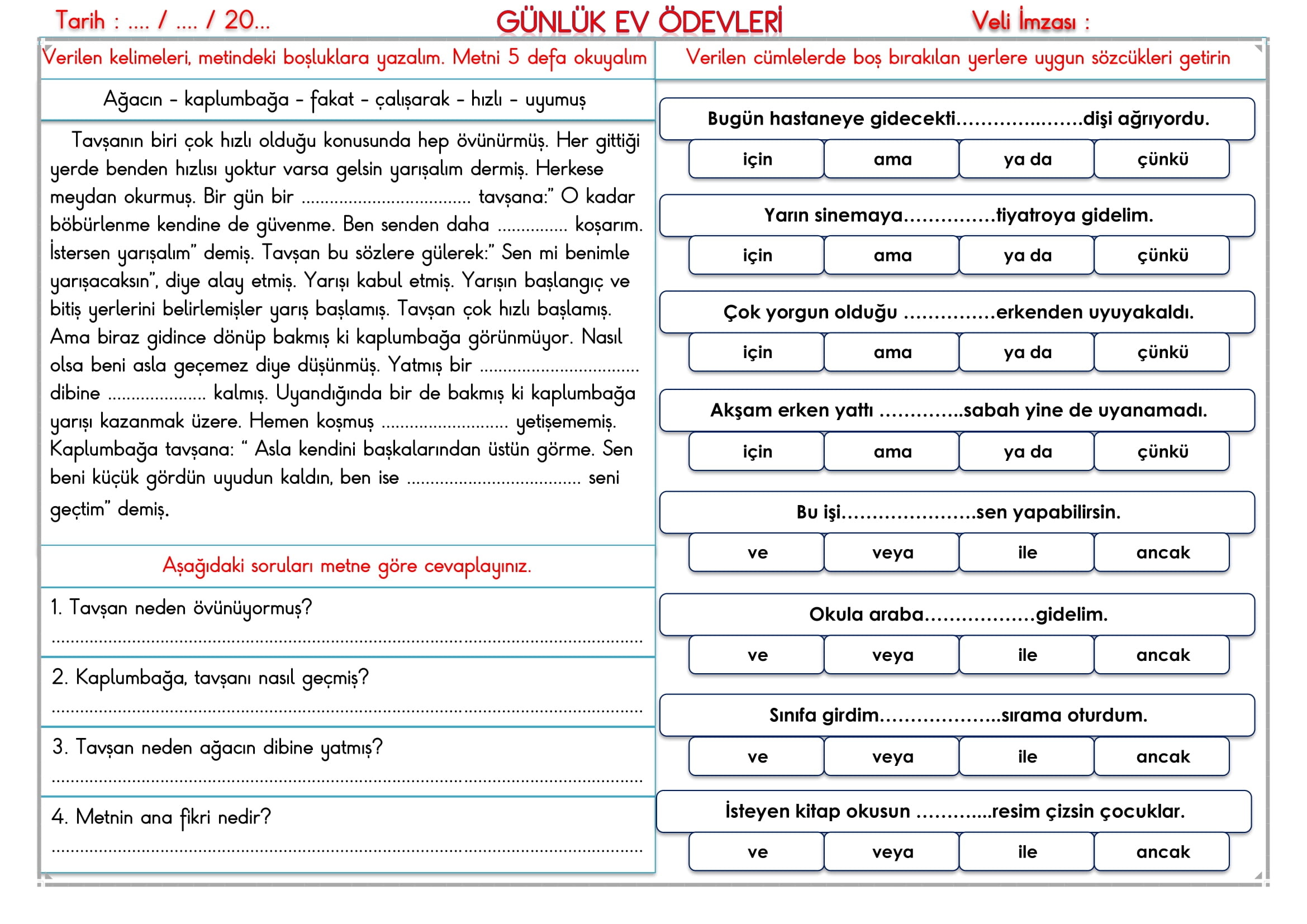 2. Sınıf - 02 Aralık 2025 Günlük Ev Ödevleri