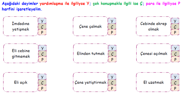 4. Sınıf Türkçe Deyimler-2