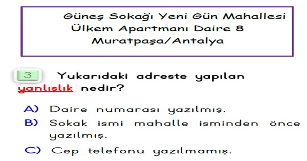 2. Sınıf Hayat Bilgisi Evimizde Hayat Ünitesi-Yaprak Test-4