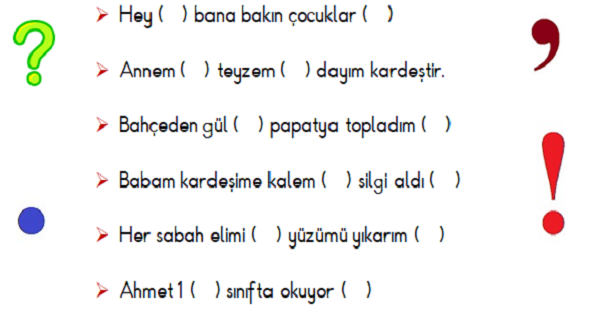 1. Sınıf Türkçe Noktalama İşaretleri