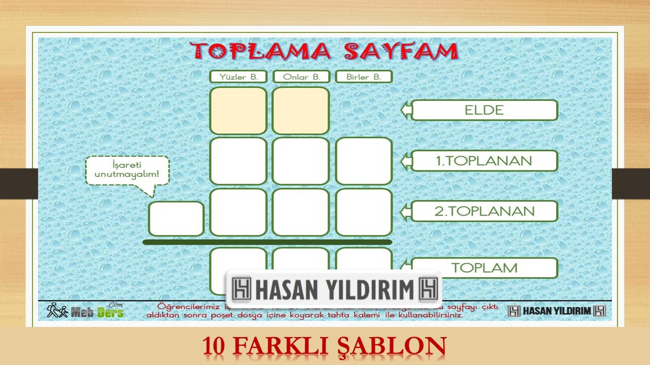 Toplama Sayfam (3. Sınıf-10 Farklı Şablon)