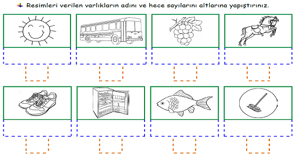1. Sınıf Türkçe Hece Konusu Giriş Etkinliği