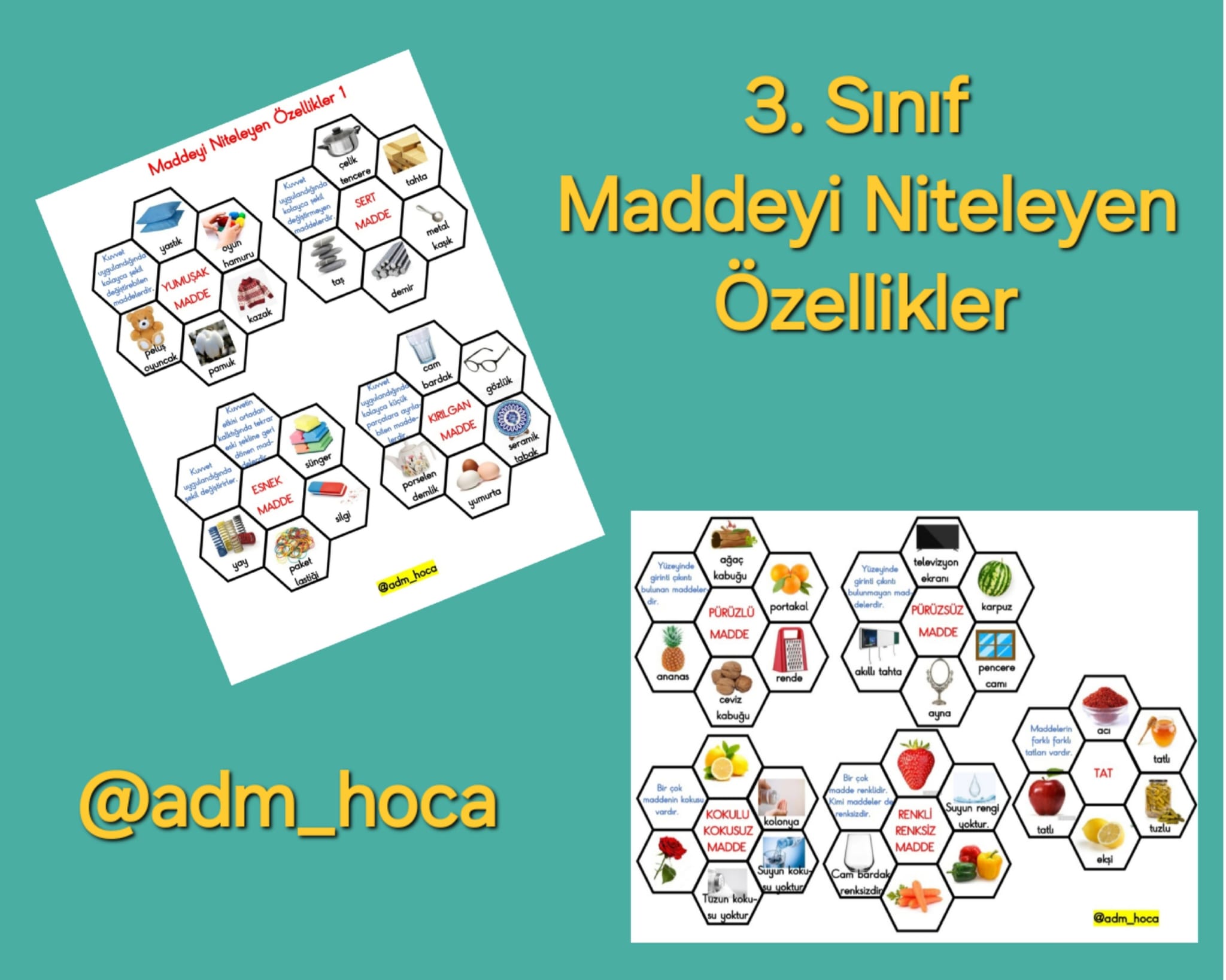 3. Sınıf Fen Bilimleri Maddeyi Niteleyen Özellikler Defter Etkinliği