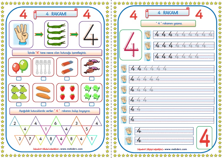 1. SINIF MATEMATİK "4" RAKAMI