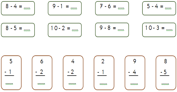 1. Sınıf Matematik Çıkarma İşlemi Etkinliği 1