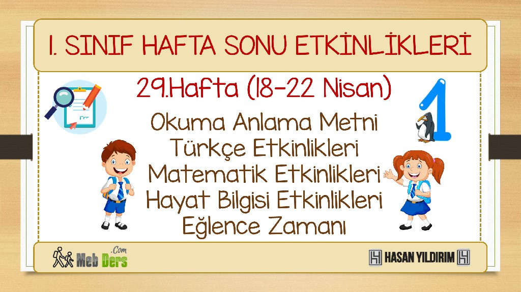 1. Sınıf Hafta Sonu Etkinlikleri-29.Hafta(18-22 Nisan)