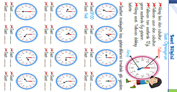 1. Sınıf Matematik Saatler 1