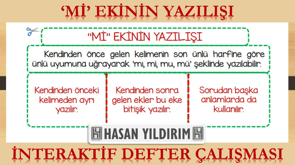 \'Mi\' Ekinin Yazılışı İnteraktif Defter Çalışması