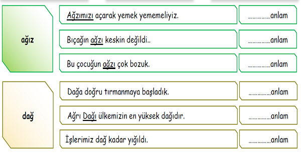 4. Sınıf Türkçe Gerçek-Mecaz-Terim Anlamı-1