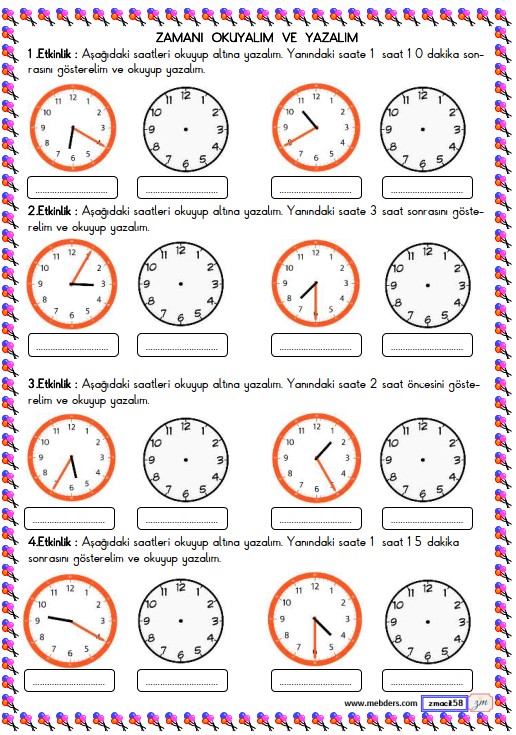 3. Sınıf Matematik Zamanı Okuyalım ve Yazalım Etkinliği 10