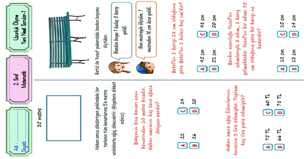 2. Sınıf Matematik Uzunluk Ölçüleri-Yeni Nesil Sorular-1