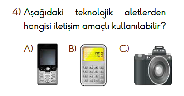 2. Sınıf Hayat Bilgisi Güvenli Kullanırım Kazanım Testi 1