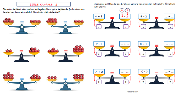 1. Sınıf Matematik Eşitlik Kavramı 2