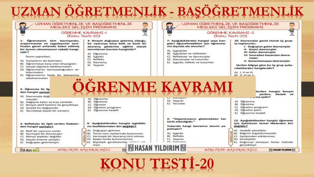 Öğrenme Kavramı (Konu Testi-20)