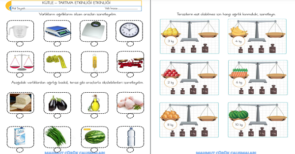 2. Sınıf - Matematik Kütle -Tartma Etkinliği-2