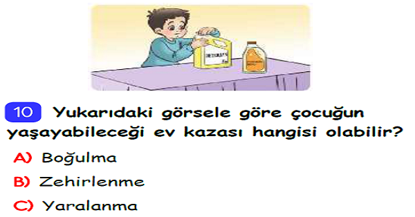3. Sınıf Hayat Bilgisi Güvenli Hayat Ünite Değerlendirmesi-3