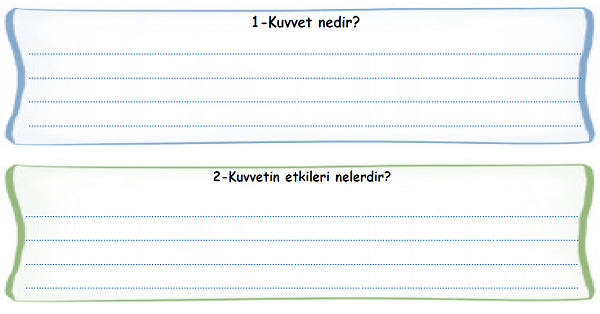 4. Sınıf Fen Bilimleri Kuvvetin Etkileri Soru-Cevap Etkinliği