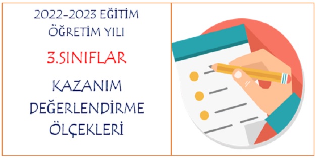 2022-2023 Eğitim Öğretim Yılı 3. Sınıflar 1.Dönem 2.Ünite Kazanım Değerlendirme Ölçekleri