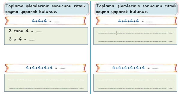 2. Sınıf Matematik Çarpma İşlemi Etkinliği-4