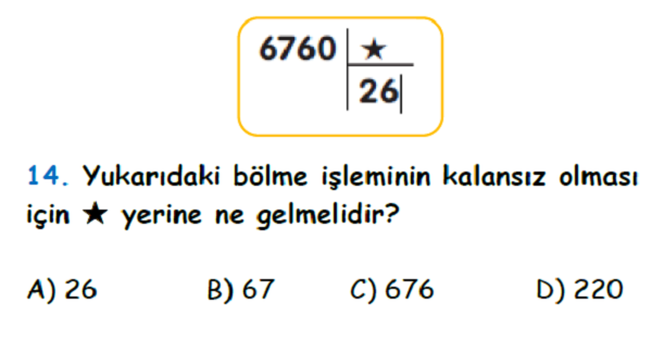 4. Sınıf Matematik Bölme İşlemi Yaprak Test-3